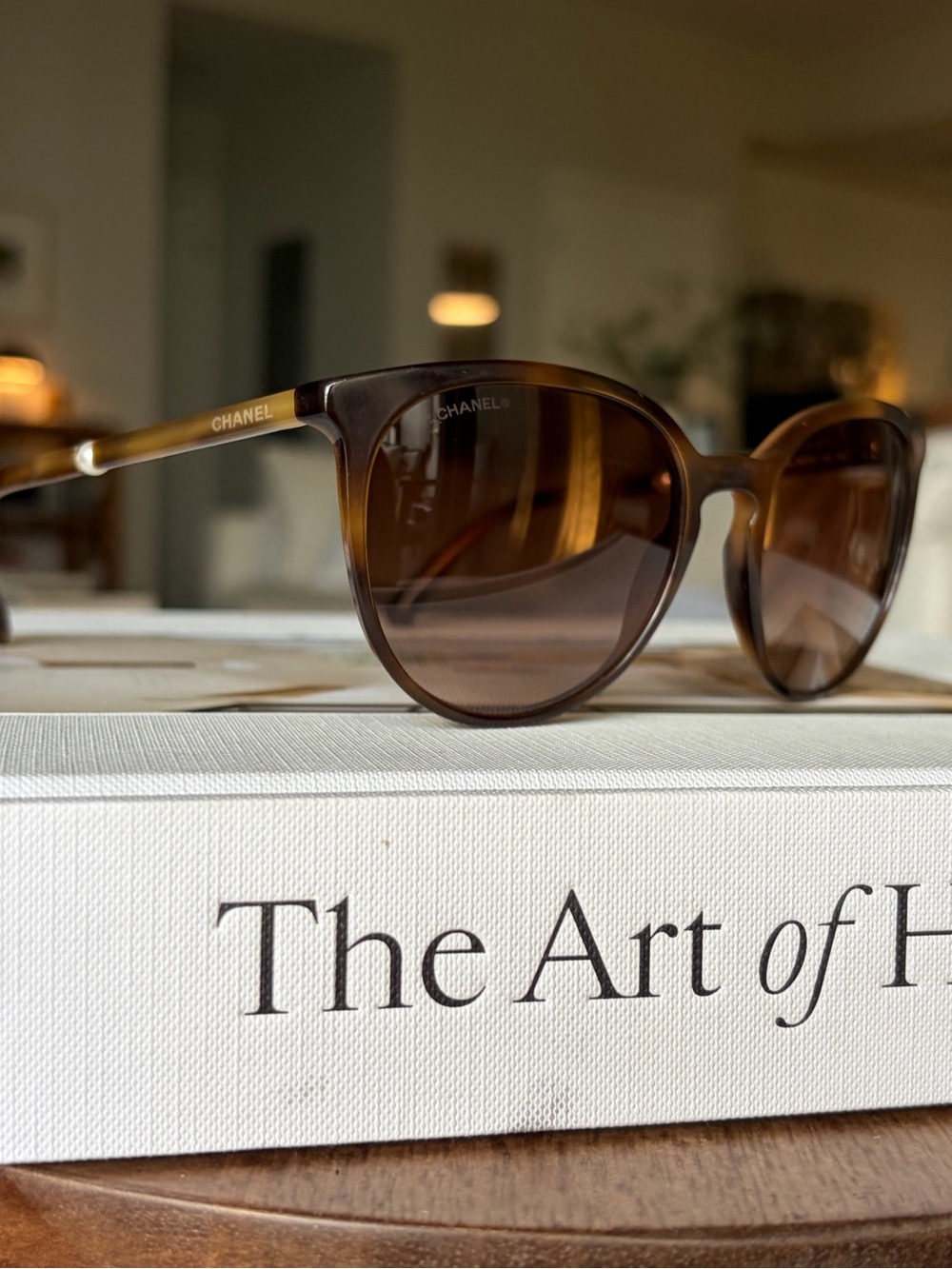 Chanel 5394-H Tortoiseshell Pearl Cat Eye Sunglasses 53mm
